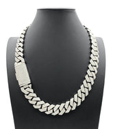 💎 20mm Moissanite Cuban Link Chain – 24″ | 925 Sterling Silver, VVS DEF Stones 💎